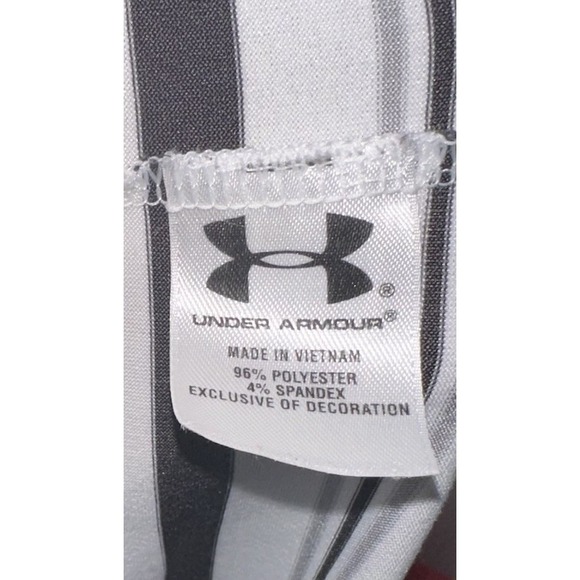 Under Armour Yale Bulldogs Football Polo Mens XL White‎ Gray Striped - Picture 6 of 7